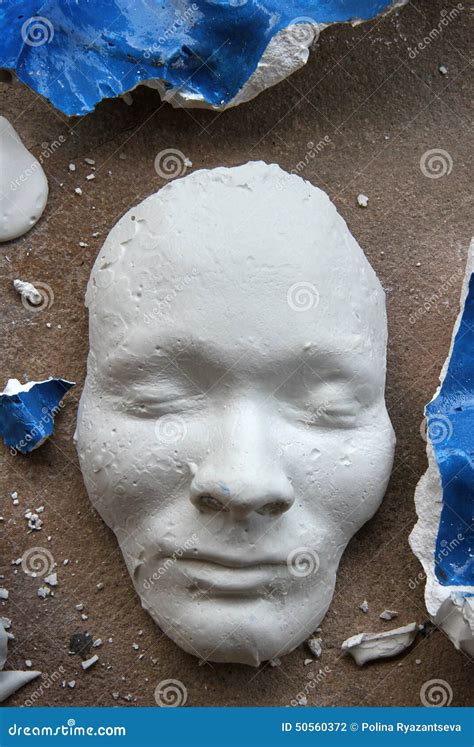 Plaster Face Mask Stock Photo Image Of Clay Mold Blue 50560372