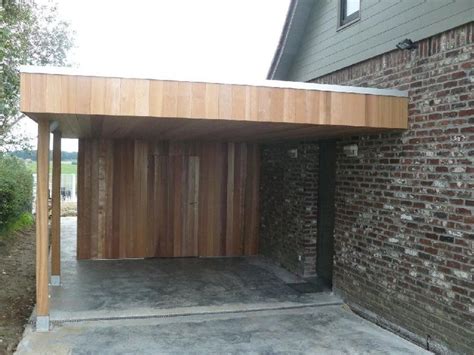 Moderne carport in (padoek) hardhout met ingewerkte spots. Carport aanbouw hout - Daniel Decadt - Houten Constructies - Houthandel Proven | Tuinhuis ...