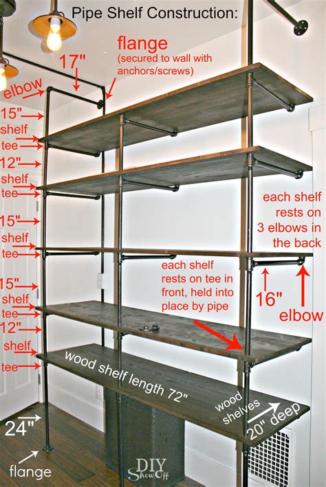 How To Build Diy Industrial Pipe Shelves Step By Step Guide