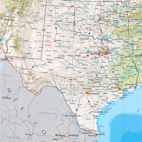 Texas Relief Map Mapsofnet
