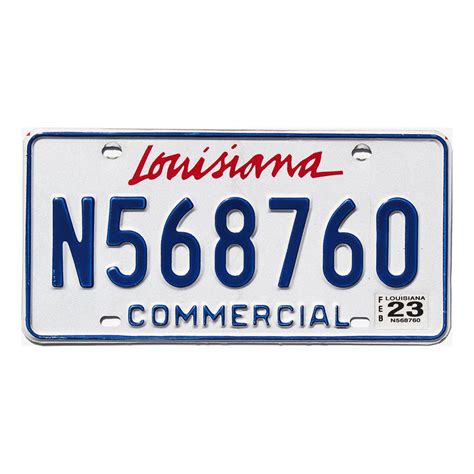 2023 Louisiana Commercial N568760 La License Plates