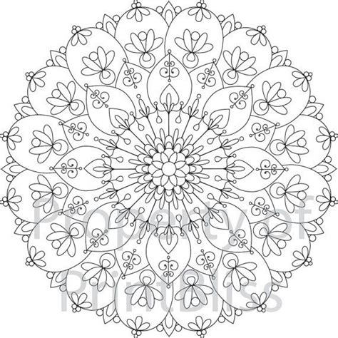 7 Flower Mandala Printable Coloring Page Etsy Mandala Printable