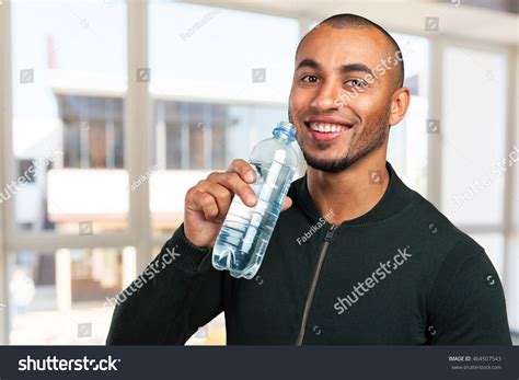 Young Cool Black Man Drinking Water Stock Photo 464507543 Shutterstock
