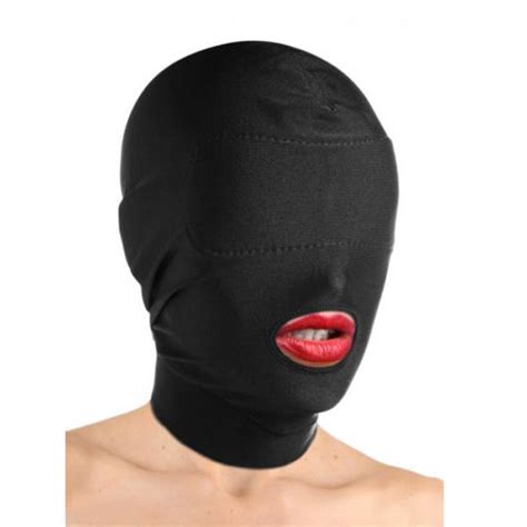 Spandex Padded Blindfold Eye Face Mask Open Mouth Hood Head Opening