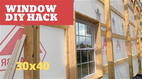 30x40 Pole Barn With A Few Diy Tactics Window Framing And Entry Door