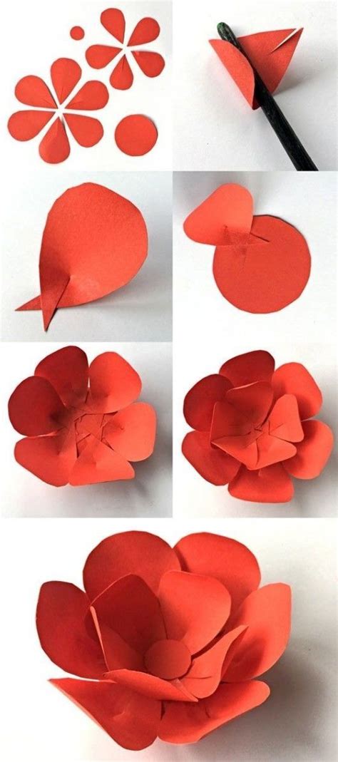 12 Step By Step Diy Papers Made Flower Craft Ideas For Kids Diy