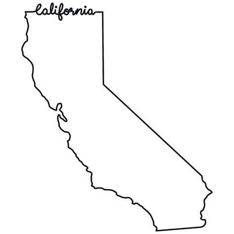 California Outline With Cursive Writing Instant Download Pdf Eps 