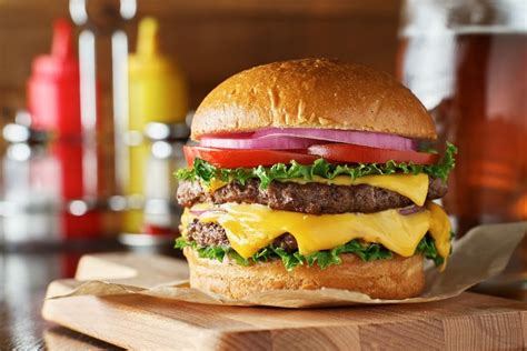 Double Cheese Burger Close Up High Quality Food Images ~ Creative Market