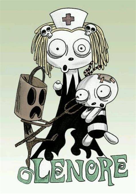 Some Cartoon Characters Are Hanging Around With The Word Lenore On Its