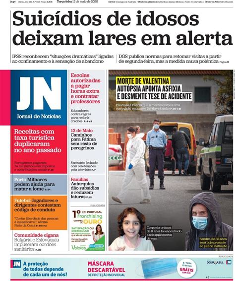 Capa Jornal De Notícias 12 Maio 2020 Capasjornaispt