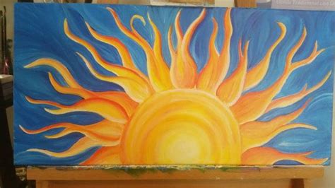 Flames Of The Sun Acrylic Painting Canvas Sun Painting Abstract Art