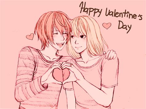 Anime Girl And Boy Kiss Valentines Day Wallpapers Wallpaper Cave