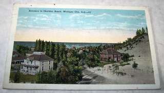 Michigan City In Bath House Beach Washington Park 1926 Postcard