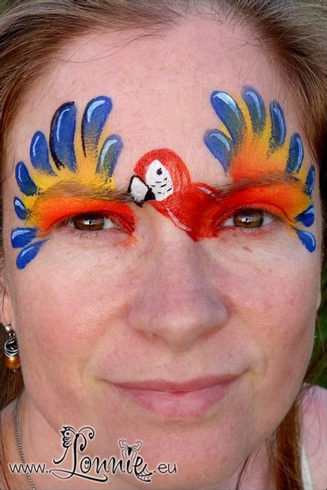 Lonnies Ansigtsmaling Papegøje Face Paint Parrot Facepaint