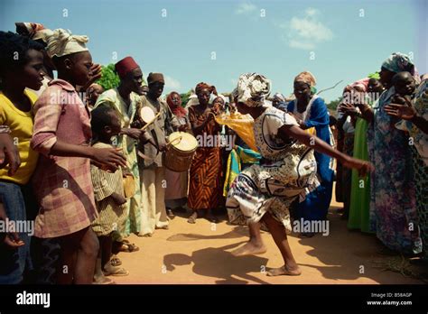 Woman Dancing In Fertility Dance In Lobi Village Burkina Faso West
