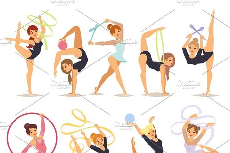 inspiring gymnast vector illustration