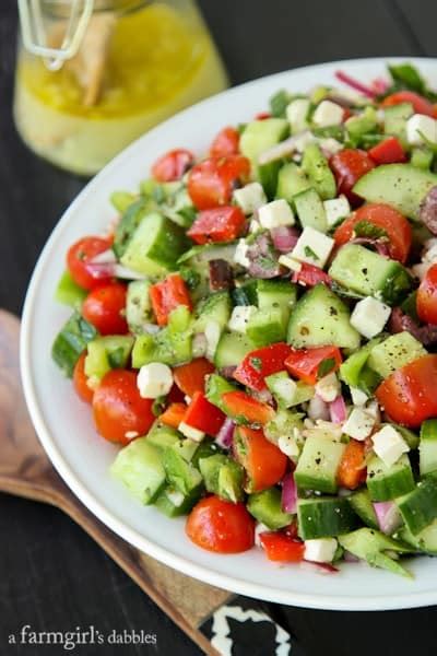Greek Chopped Salad A Farmgirls Dabbles