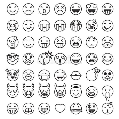 Emoji Emoticons Symbols Icons Set Stock Vector Illustration Of