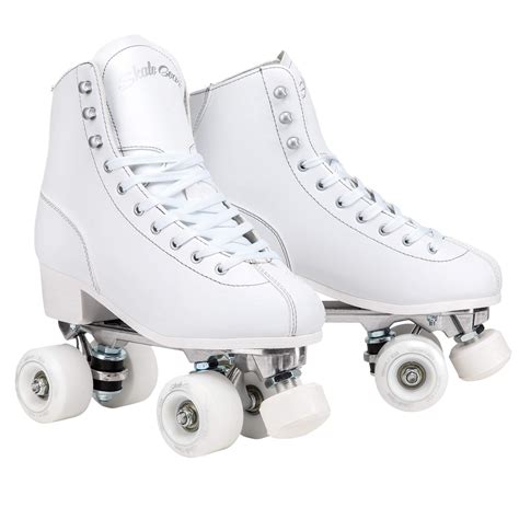 Skate Gear Retro Quad Roller Skates With Structured Boot White Womens