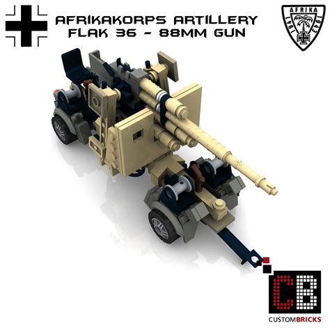 Custombricksde Lego Ww2 Wwii Wehrmacht Flak 36 88mm Artillerie