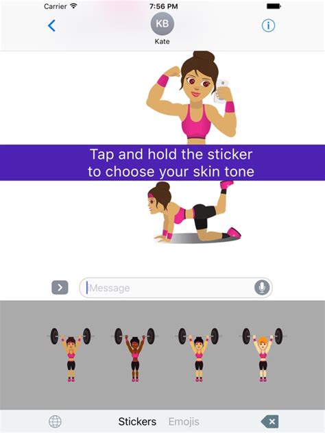 Télécharger Fitgirlmoji Workout And Gym Emoji Animated Stickers Pour Iphone Ipad Sur Lapp