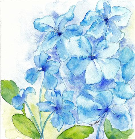 Watercoloreveryday Blue Flowers
