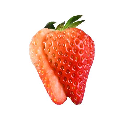A Strawberry Cut In Half Strawberry Incised Fruit Png Transparent