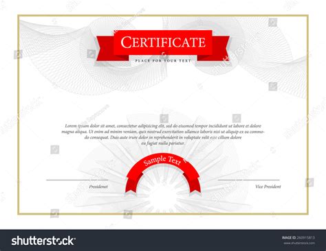 Modern Certificate Template Diplomas Currency Vector Stock Vector