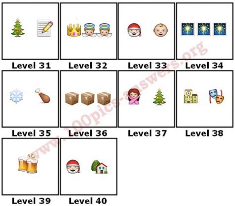 100 Pics Christmas Emoji Level 31 40 Answers 100 Pics Answers