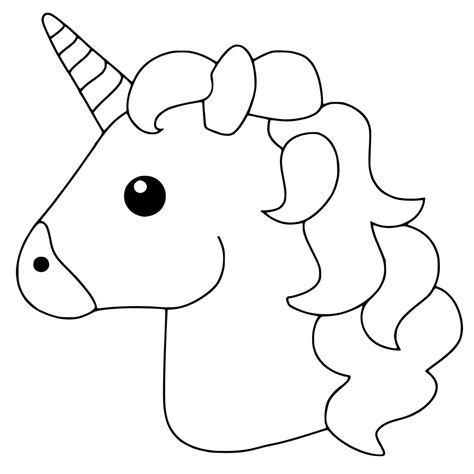 Cabeza De Unicornio Simple Para Colorear Imprimir E Dibujar