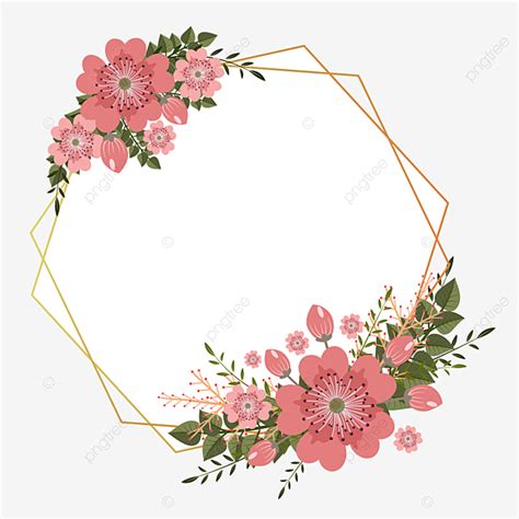 Gambar Bingkai Bunga Dengan Bunga Sakura Dan Daun Bingkai Bunga Bunga