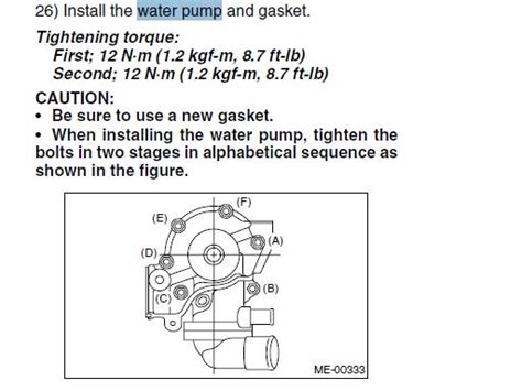 Water Pump Bolts Torque Specs？ Subaru Forester Owners Forum