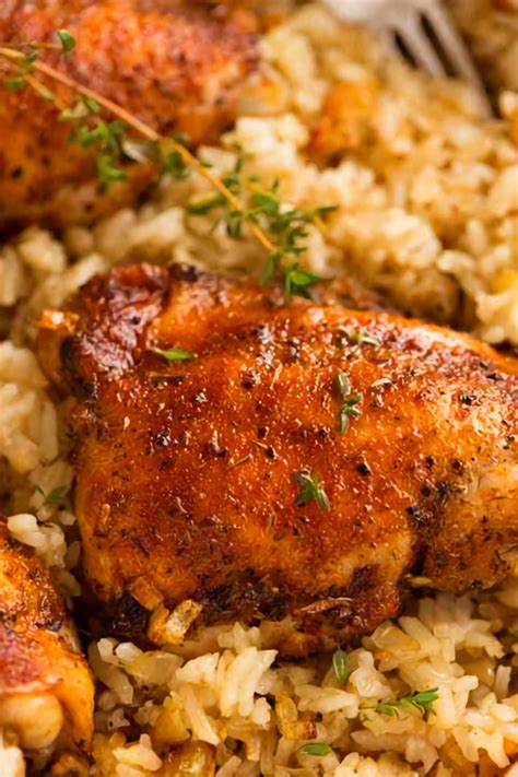 Place the butter on top of the chicken and bake for 2 hours or until the rice is tender. Oven Baked Chicken and Rice in 2020 | Delicious dinner ...