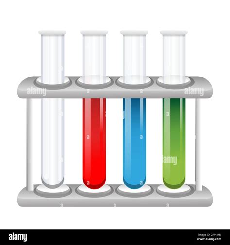 Illustration Of Colorful Test Tubes On White Background Stock Vector