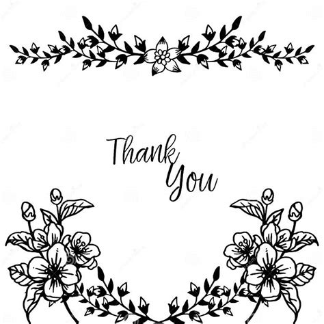 Pattern Of Wreath Frame Black Text Thank You For Letter Cards