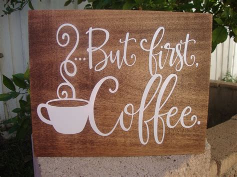 But First Coffee Sign Rustic Wood Kitchen Decor Housewarming T