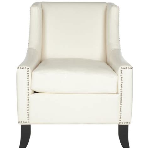 Safavieh Daniel Casual Off White Faux Leather Accent Chair At