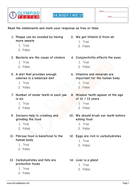 Human Body Worksheet Class Download This Science Sample Paper As Pdf Worksheet To