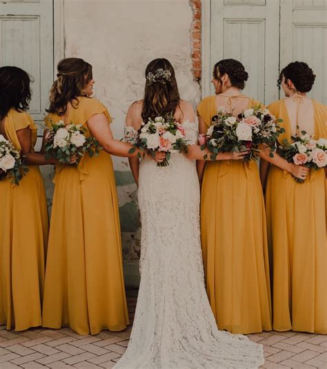 7 Gorgeous Bridesmaid Dress Colours For Autumn Wedding Yellow Bridesmaid Dresses Fall
