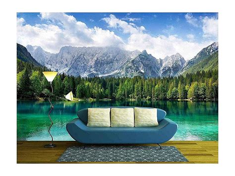 Wall26 Beautiful Landscape With Turquoise Lake Forest And Mountains