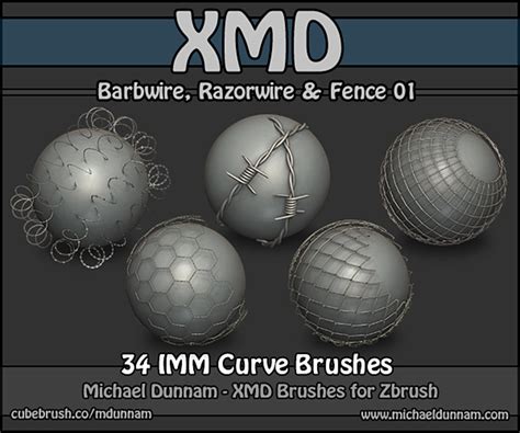 XMD Barbwire, Razorwire & Fence ZBrush IMM Brushes