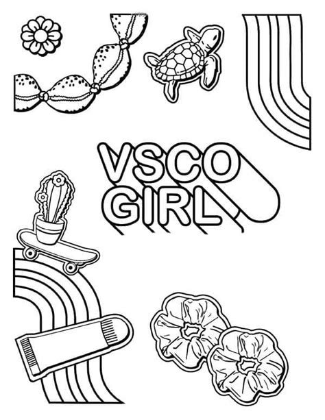 Preppy Printable Coloring Pages
