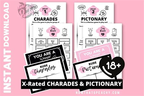 18 Charades And Pictionary Ladies Night Game Printable Instant Download Bachelorette Hens Parties