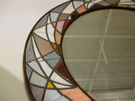 Multi Colored Tile Mirror At 1stdibs