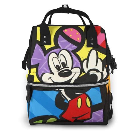 Mickey Mouse Hand Signed Diaper Bag Backpack Waterproof