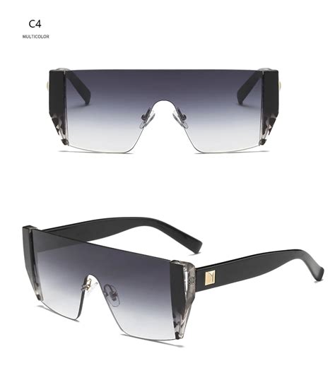 gradient frameless fashion shades vintage retro square rimless oversized sunglasses buy