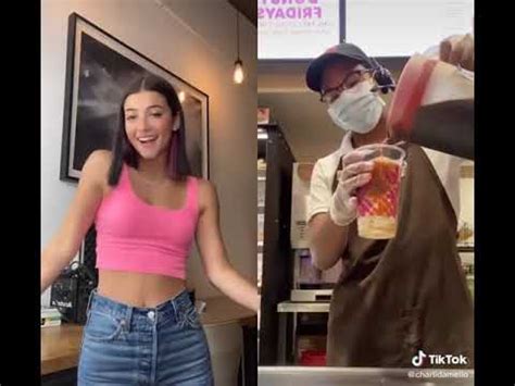 Charli D Amelio Duet With Dunkin Donuts Employee Youtube