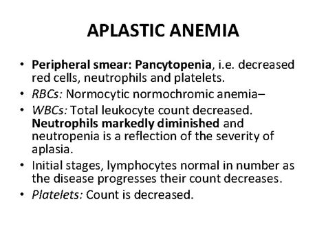 Aplastic Anemia Dr Ramadas Nayak Professor Hod Pathology