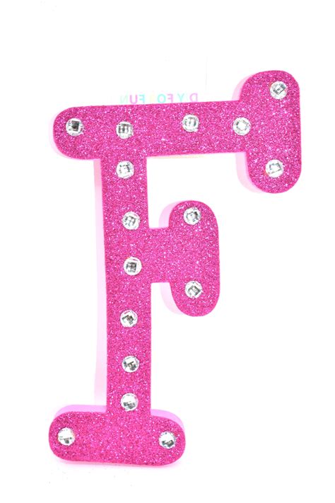 7 Pink Glitter Rhinestone Foam Letter F Foam Letters Pink Glitter Glitter Letters
