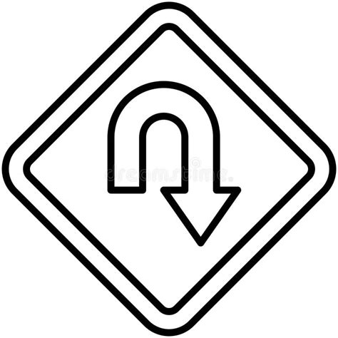 U Turn Sign Icon Traffic Sign Vector Illustration Stock Vector